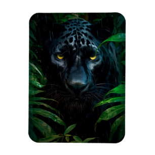 Geheimnisvoller Schwarzer Panther Dschungel Wildti Magnet