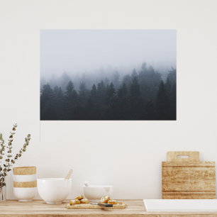 Geheimnisvoller Wald im Nebel Poster