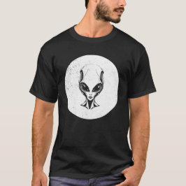Geheimnisvolles Alien Head Design T-Shirt
