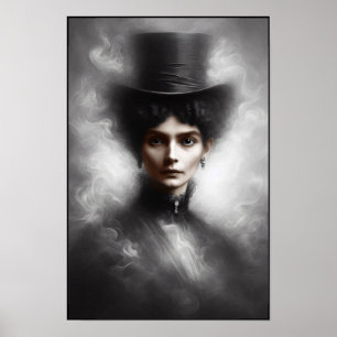 Geheimnisvolles viktorianisches Damenporträt-Kunst Poster