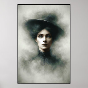 Geheimnisvolles viktorianisches Damenporträt Kunst Poster