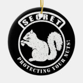 Geheimquirrel-Patch schützt Ihre Nüsse Keramik Ornament (Vorne)