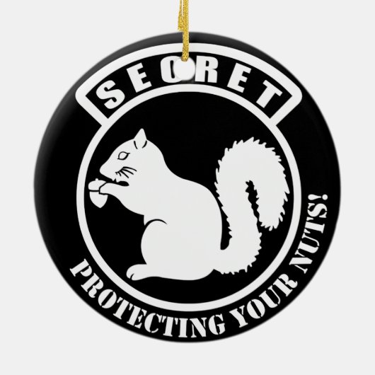 Geheimquirrel-Patch schützt Ihre Nüsse Keramikornament (Hinten)