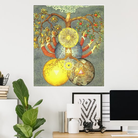 Geheimsymbole der Rosikruten, 1785 Deutsch Poster (Heimbüro)