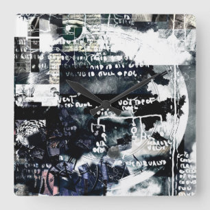 Geheimsymbole Quadratische Wanduhr