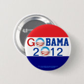 GEHEN 2. Ausdruck OBAMA 2012 Logo-3D Button (Vorne & Hinten)