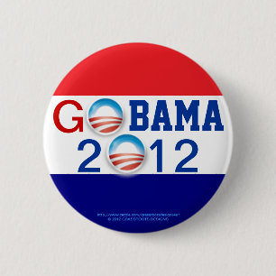 GEHEN 2. Ausdruck OBAMA 2012 Logo-3D Button