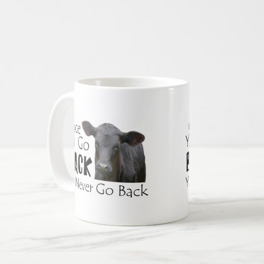 Gehen Angus schwarzes Kaffeetasse (Vorderseite Links)