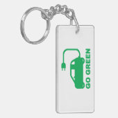 Gehen ~ Antriebs-elektrische Autos grüner Schlüsselanhänger (Vorderseite links)
