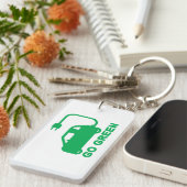 Gehen ~ Antriebs-elektrische Autos grüner Schlüsselanhänger (Vorderseite rechts)