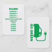 Gehen ~ Antriebs-elektrische Autos grüner Visitenkarte (Vorne/Hinten)