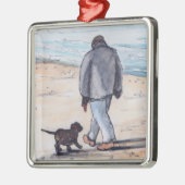 Gehen der Hund - 05 Silbernes Ornament (Links)