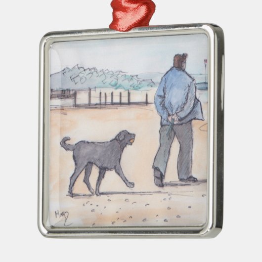 gehen der Hund - 07 Silbernes Ornament (Links)