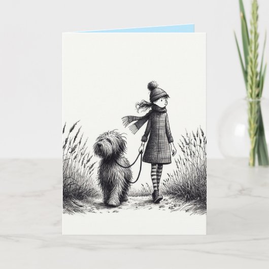 Gehen der Hundkarte Karte (Vorderseite)