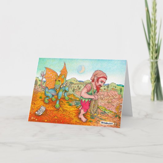 Gehen die Wasserspeier-Gruß-Karte Karte (Vorderseite)