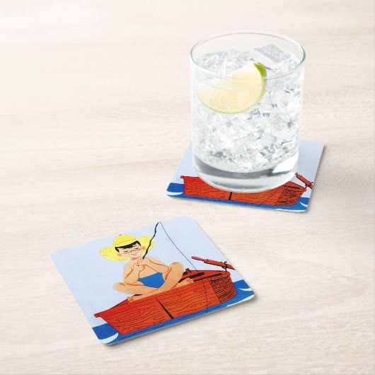 Gehen Fische Rechteckiger Pappuntersetzer (Vor Ort)