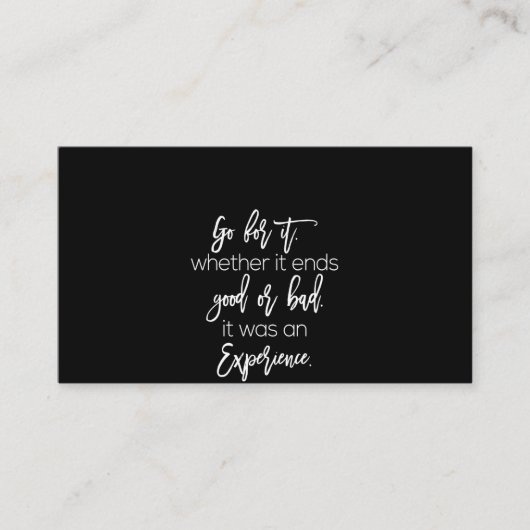 gehen für sie, wo es endet gut oder schlecht war e visitenkarte (Vorderseite)