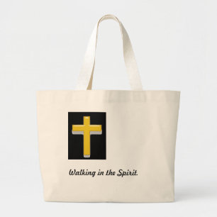 Gehen in das Geist-Zitat-christliche Kreuz Jumbo Stoffbeutel