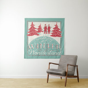 Gehen in ein Winter-Märchenland Wandteppich