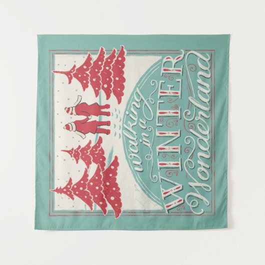 Gehen in ein Winter-Märchenland Wandteppich (Vorderseite)