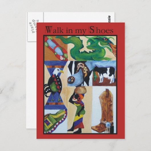 Gehen in meinen Schuhen Postkarte (Vorne/Hinten)