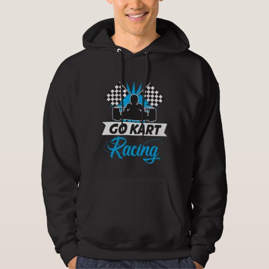 Gehen Kart, das Silhouette-Flaggen-Ziel-Sieger Hoodie (Vorderseite)