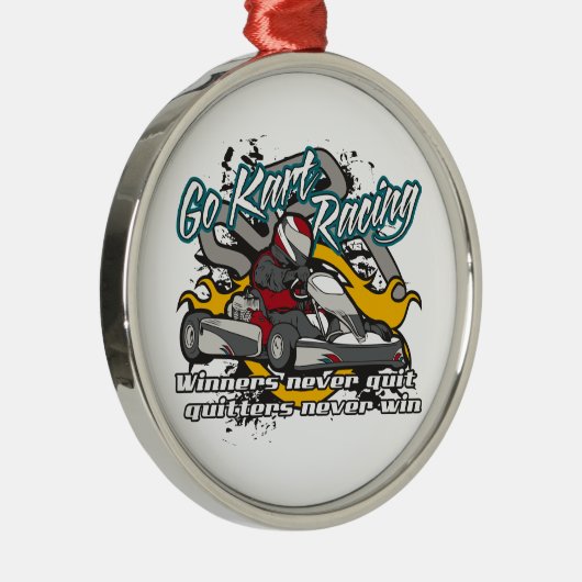 Gehen Kart Sieger Silbernes Ornament (Rechts)