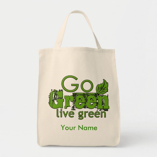 Gehen Lebensmittelgeschäft-Tasche grünes Tragetasche (Vorne)