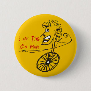Gehen Mann bicyle Fahrradliebhaber, die er Knopf Button