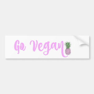GEHEN rosa Ananas-Autoaufkleber VEGANER Autoaufkleber