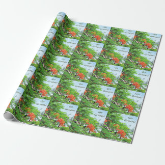 Gehen rotes Flammen-Baum-Packpapier grünes Geschenkpapier