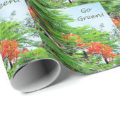 Gehen rotes Flammen-Baum-Packpapier grünes Geschenkpapier (Rolleneckpunkt)