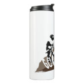 GEHEN SIE AN, Fahrradfahrer! Thermosbecher (Nach links gedreht)