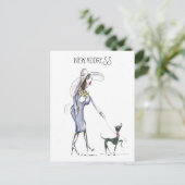 Gehen Sie auf der neuen Hundekarte Ankündigungspostkarte (Stehend Vorderseite)