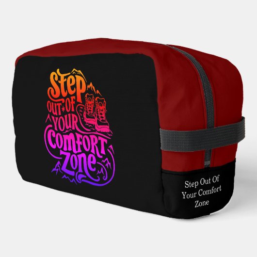 Gehen Sie aus Ihrer Komfort-Zone heraus Waschbeutel (Linke Seite)