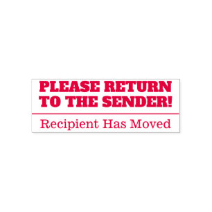 "GEHEN SIE BITTE ZUM ABSENDER!" ZURÜCK PERMASTEMPEL