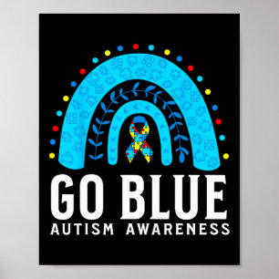 Gehen Sie Blau Autismus-Bewusstseins-Unterstützung Poster