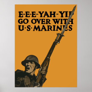 Gehen Sie darüber mit US-Marinesoldaten hinaus -- Poster