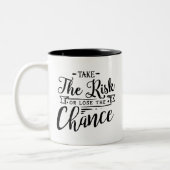 Gehen Sie das Risiko ein oder verlieren Sie die Zweifarbige Tasse (Links)