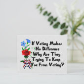 GEHEN SIE DIE ABSTIMMUNG HINAUS POSTKARTE (Stehend Vorderseite)