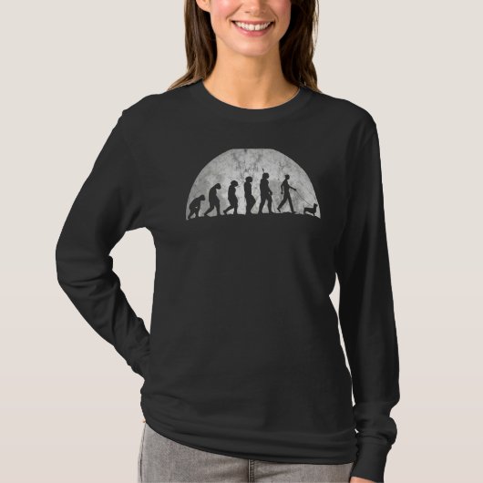 Gehen Sie die Hunde-Evolution Evolution der Dackel T-Shirt (Vorderseite)