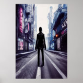 Gehen Sie die leere Straße entlang | AI Art Poster (Vorne)