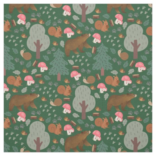 Gehen Sie durch den Wald auf Hunter Green Stoff (Muster)