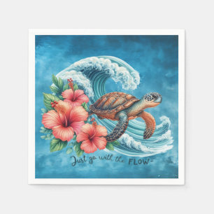 Gehen Sie einfach mit dem Fluss - Schildkrötenstil Serviette