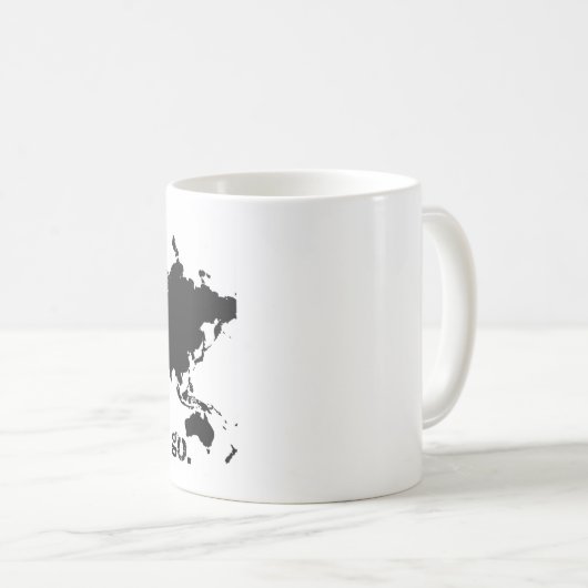 Gehen Sie einfach. Weltkarten-Kaffee-Tasse Kaffeetasse (VorderseiteRechts)