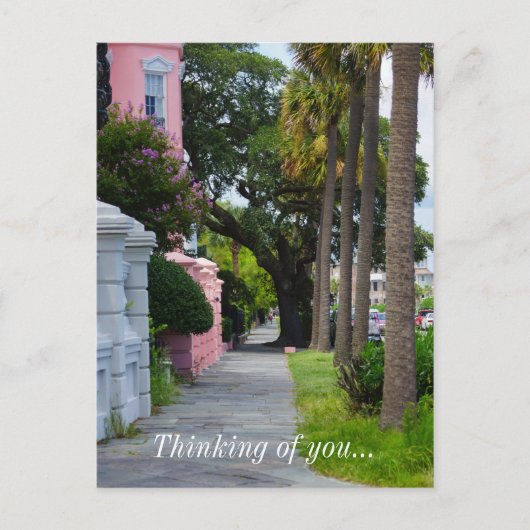 Gehen Sie entlang der Regenbogenrohnagel und denke Postkarte (Vorderseite)