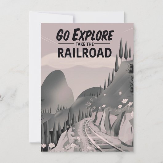 Gehen Sie Erkundung nehmen Sie die Eisenbahn Einladung (Rückseite)