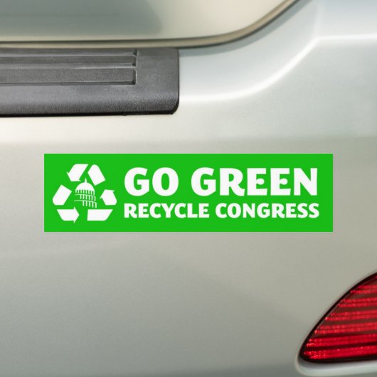 Gehen Sie grün, recyceln Sie Kongress- Autoaufkleber (Auf Auto)