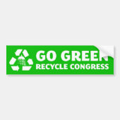 Gehen Sie grün, recyceln Sie Kongress- Autoaufkleber (Vorne)