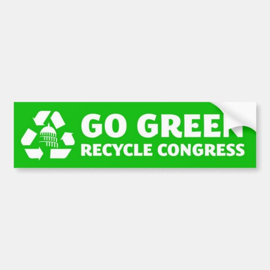 Gehen Sie grün, recyceln Sie Kongress- Autoaufkleber (Vorne)